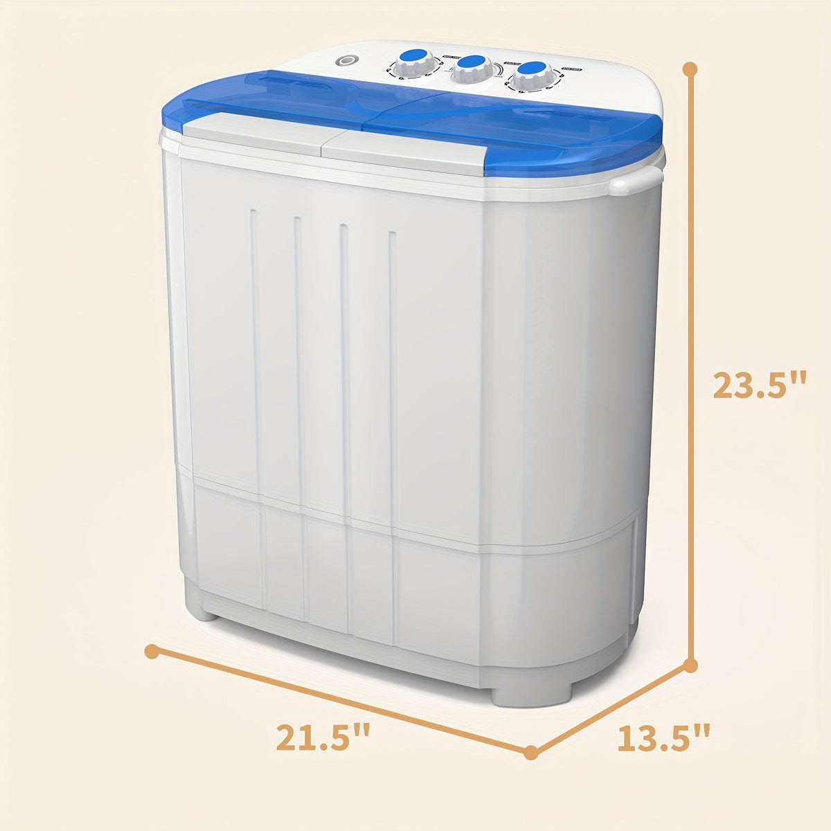 Portable Washing Machine Mini Twin Tub Washer Spin Dryer Combo Semi- Wash Spin Gravity Drain for Entryways, Bedrooms and Living Spaces