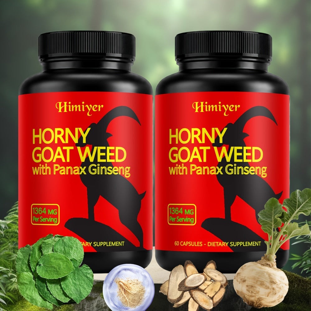 Horny Goat Weed Complex with Tongkat Ali, Ginseng & Premium Herbal Blend - Men's Vitality & Energy Support Supplement - 2 Pack Value Bundle