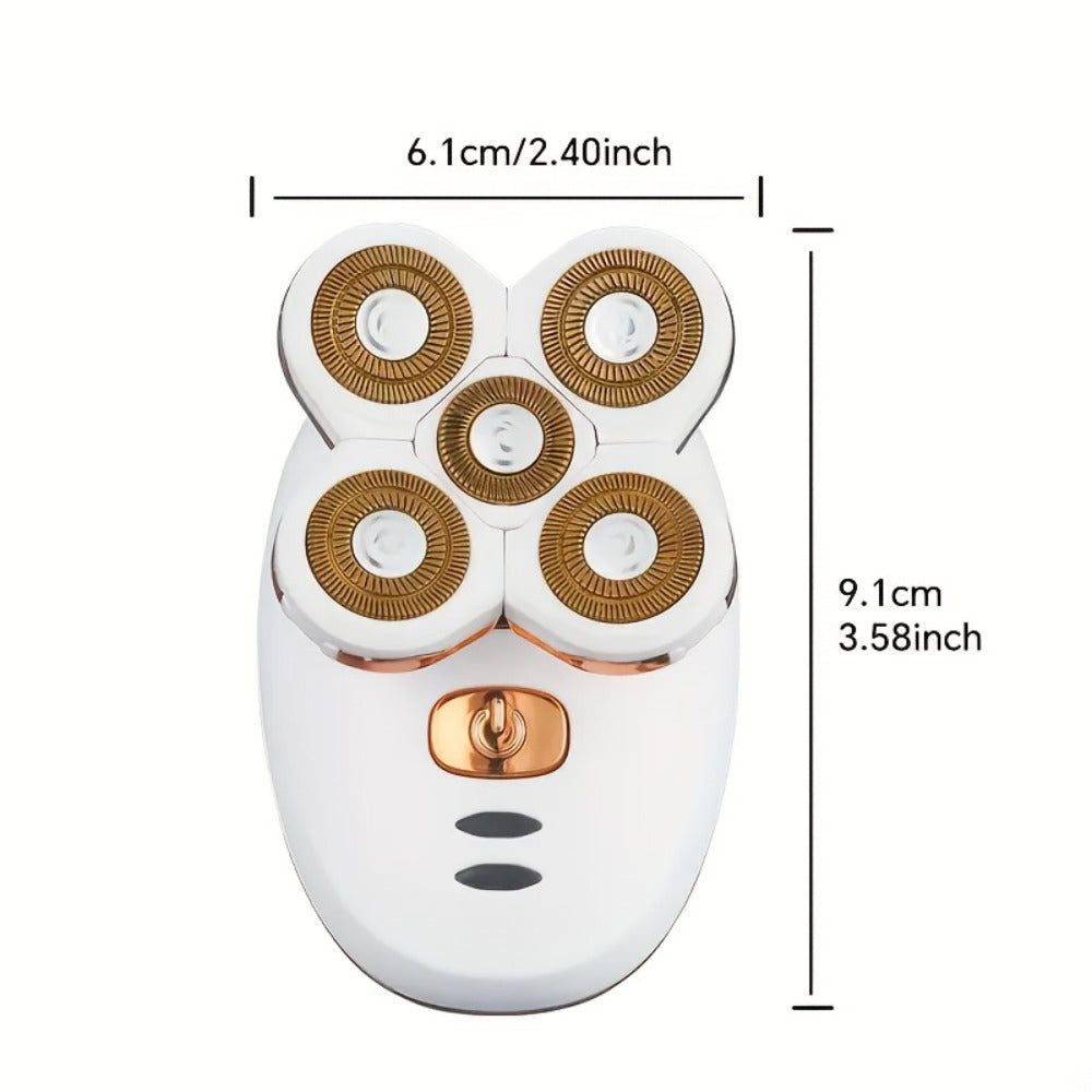 Painless Women's Electric Razor & Bikini Trimmer Cordless Rechargeable Hair Removal for Legs Armpits Face Bikini Line Wet Dry Portable Ladies Body Shaver Grooming Device White Black