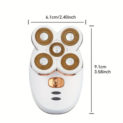 Painless Women's Electric Razor & Bikini Trimmer Cordless Rechargeable Hair Removal for Legs Armpits Face Bikini Line Wet Dry Portable Ladies Body Shaver Grooming Device White Black