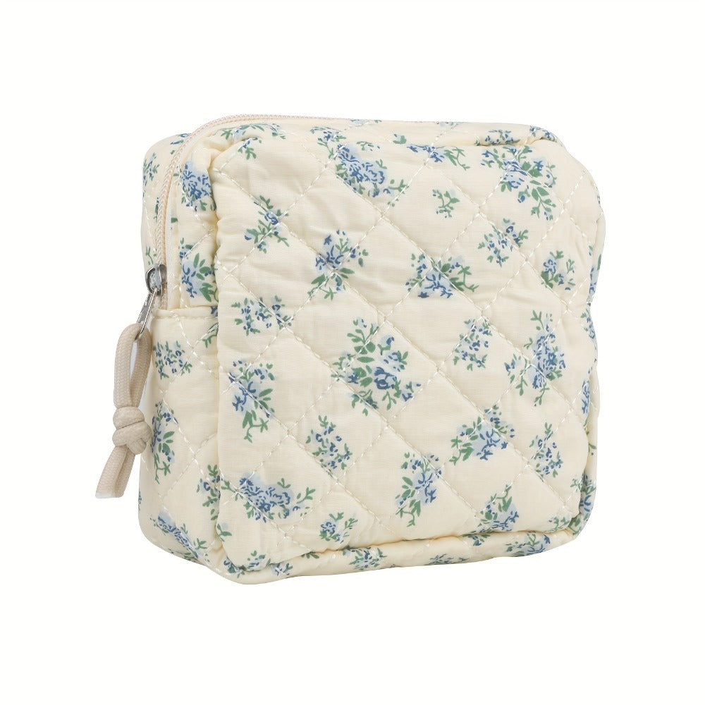 Makeup Bag – Quilted Makeup Bag Set 4-Piece Floral Rose Coquette Aesthetic Premium Cotton Cosmetic Organizer Travel Toiletry Pouch 4…
