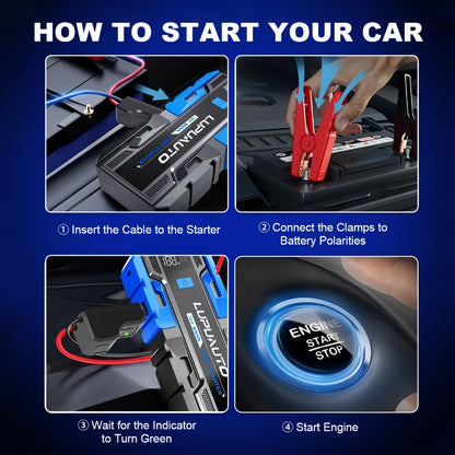 12V Jump Starter Kit with LP-K23 5000A-Labeled or 011B Model, Digital Display, LED Light, USB Outputs and Case