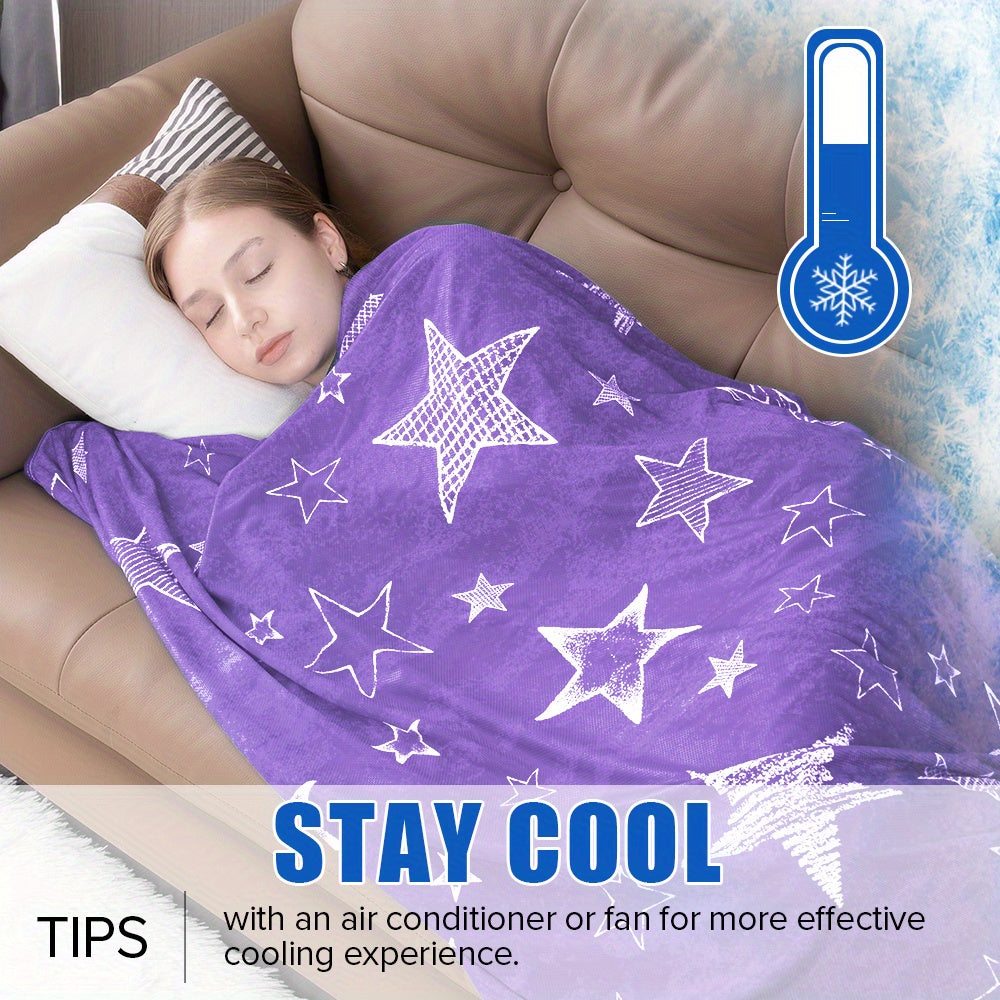 Patterned Double-Sided Summer Blanket with 69 Tie-Dye, Solid, Star and Snowflake Size Options