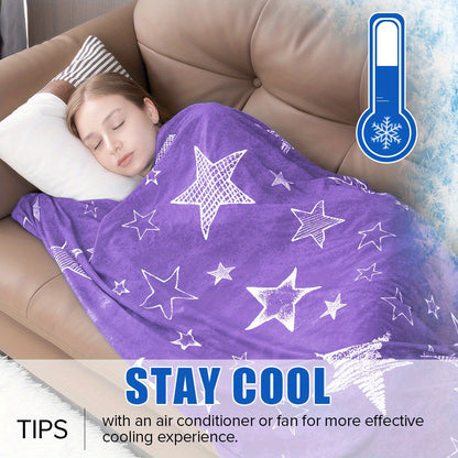 Patterned Double-Sided Summer Blanket with 69 Tie-Dye, Solid, Star and Snowflake Size Options