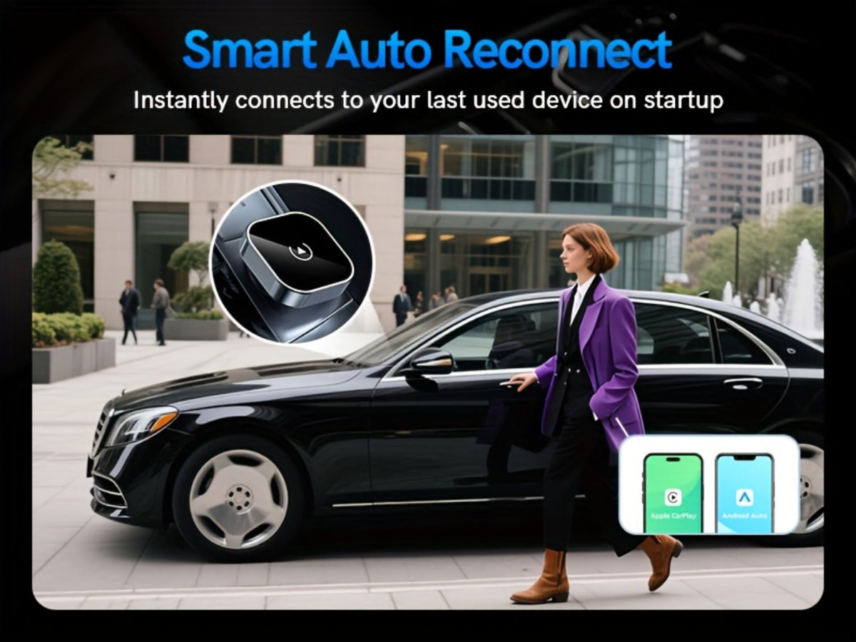 Wireless CarPlay Adapter 2-in-1 for iPhone & Android Auto, Mini USB-C Dongle, Convert Wired to Wireless, Plug & Play, Auto Connect, Low Latency, Dual-Band 2.4G+5G – 2026 Upgraded