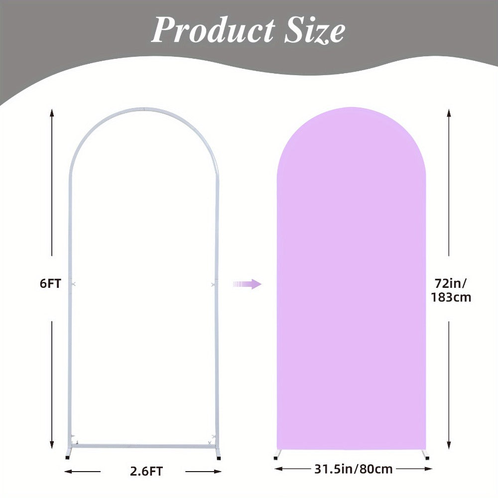 Wedding Arch Cover for 6 ft Round-Top Frames, Polyester Fitted Backdrop in Nine Checkout Colors