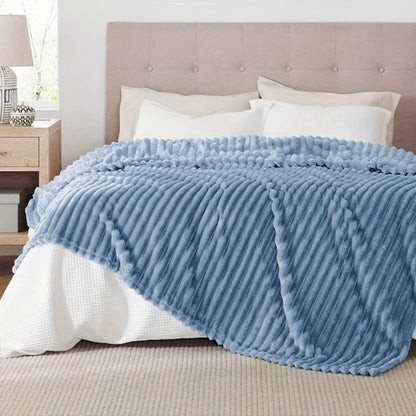 Reversible Faux Rabbit Hair Blanket in Four Colors and Five Sizes from 39 x 60 to 108 x 90 Inches