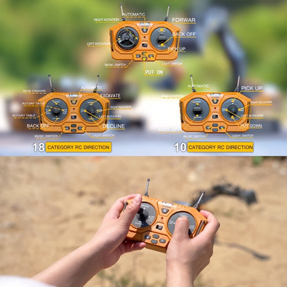 RC Construction Vehicle Toy 2.4GHz Remote Control Excavator Bulldozer Loader with Alloy Metal Cover Lights & Sound Effects