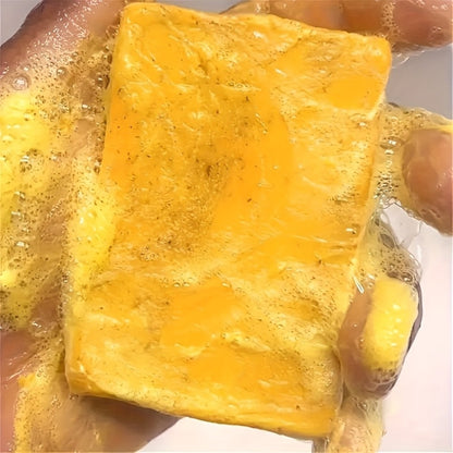 Turmeric Kojic Acid Brightening Soap Handmade Lemon Cold Process Deep Cleansing Hydrating Bar for Face & Body All Skin Types – Bundle Sets with Liquid Soap & Face Wash, Skincare Gift for Women