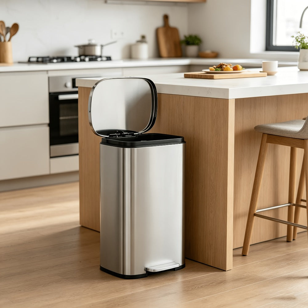 Pedal Trash Can with Removable Inner Bucket, 13, 7.93 or Twin 1.32-Gallon Options in Four Finishes