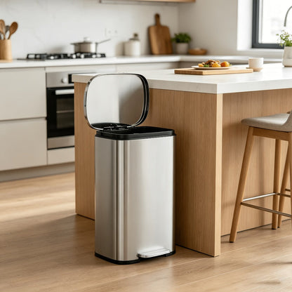 Pedal Trash Can with Removable Inner Bucket, 13, 7.93 or Twin 1.32-Gallon Options in Four Finishes