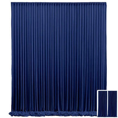 Two-Panel 10 x 10 ft Backdrop Curtain Set with Pole Pockets and 16 Color Options for Events