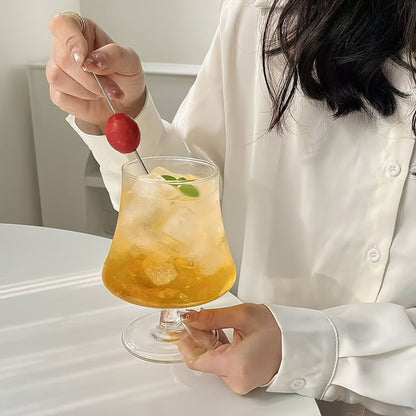 Four-Piece Short-Stem Cocktail Glass Set with Flared Clear Bowls and Rounded Bases for Home Bar Service