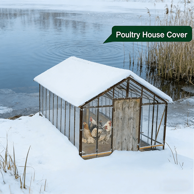 Clear Poultry House Cover Sheet in Four Protected Length Options with Reinforced Border and Metal Grommets