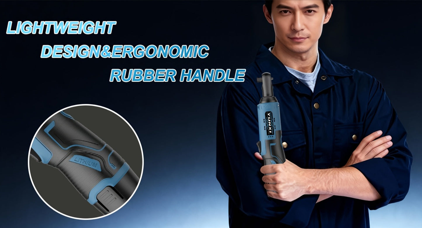 Power Tools YUNXI 12V Brushless Cordless Ratchet Wrench Kit with Batteries, Charger and Accessory Options