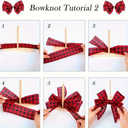 Nine-Piece Wooden Wreath and Bow Maker Tool Set with Peg Board and Assorted Craft Accessories