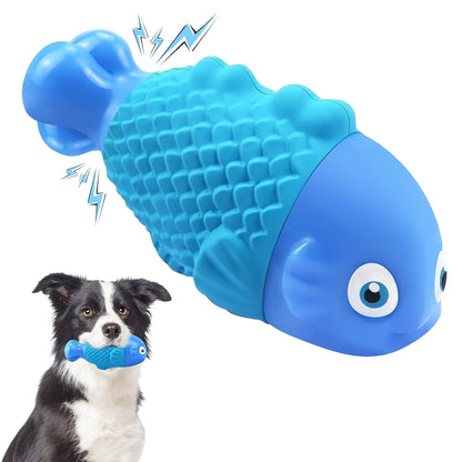 Dog Toy Nylon Goose or Clownfish Chew Design for Medium and Large Dogs in Two Blue Styles for Interactive Chew Play