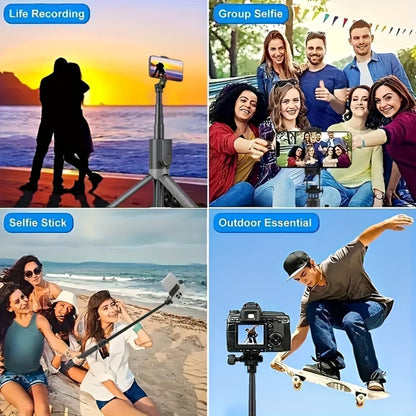 67 Inch Selfie Stick Tripod Retractable Floor Stand with Wireless Remote & 360° Rotation – Anti-Shake Portable Phone Tripod for Live Streaming, Travel Vlogs & Outdoor Filming, iPhone & Android