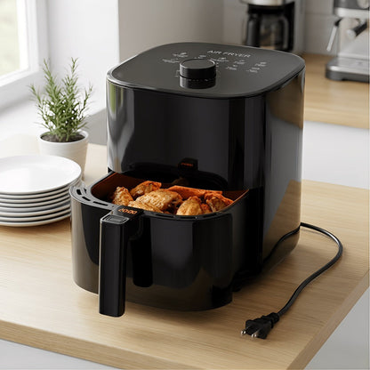 Air Fryer with LED Touchscreen, Viewing Window, Eight Preset Icons and 2.8Qt or 6Qt Black Capacity Options