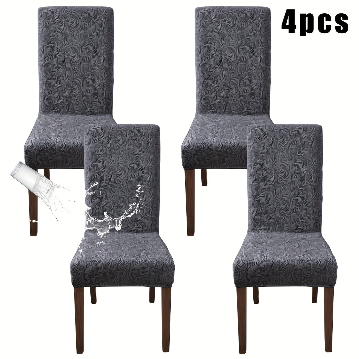 Stretch Dining Chair Covers Set of 4/6 - Plant Print Slipcovers for Dining Room Kitchen Chairs, Elastic Parsons Chair Protector, Home Decor