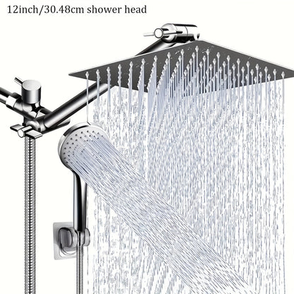 Rainfall and Handheld Shower Combo Sets with 8, 10 or 12-Inch Head Options in Chrome or Black
