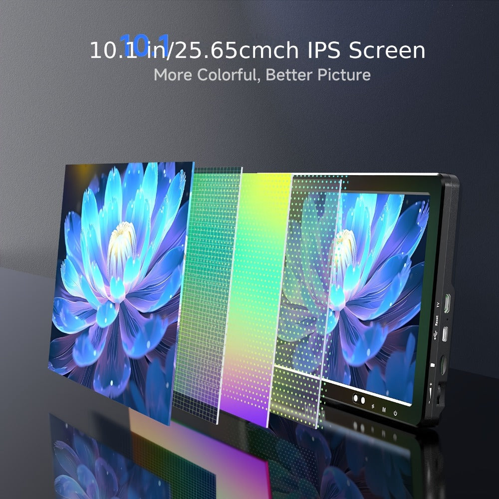 DM12 10.1-Inch IPS Digital Microscope with Dual Side Lights and Extended Stand for Coin and Circuit Board Inspection
