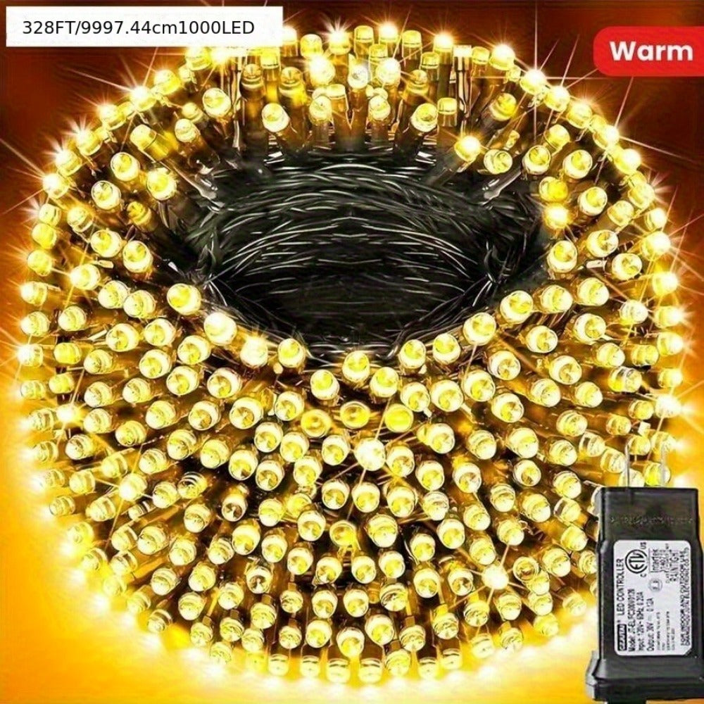 1000 LED 328ft Fairy String Lights Outdoor - Warm White Twinkle Gypsophila Style, 8 Modes, Flexible Wire for Garden, Patio, Backyard, Wedding, Party, Christmas & Bedroom Decoration