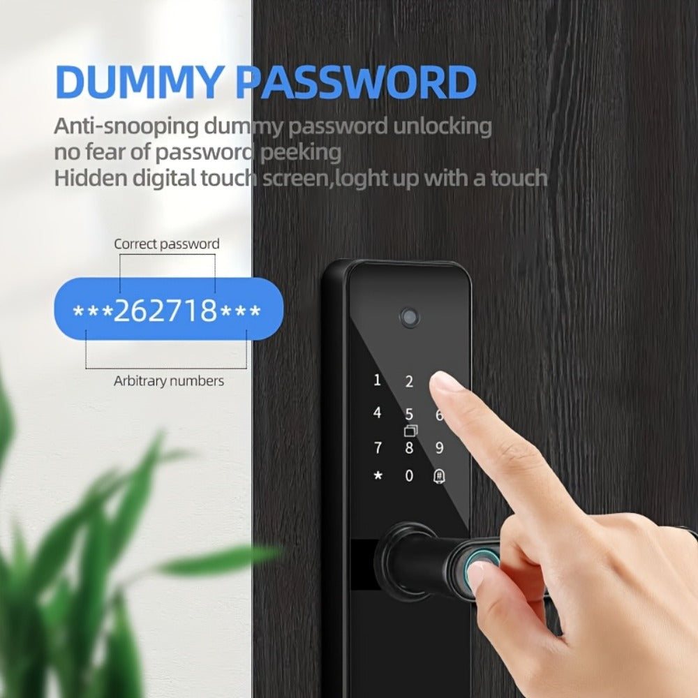 Fingerprint Smart Door Lock with WiFi App Keypad – 4-in-1 & 7-in-1 Keyless Entry, Wide-Angle Camera Option, Cat Eye Style, No Key Needed, for Home Rental Airbnb Office Hotel, iOS Android, Black