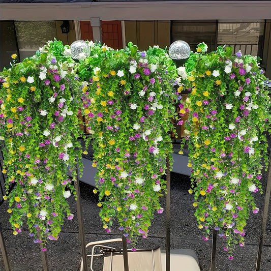 Artificial Hanging Plants UV Resistant Faux Flowers Vine Fake Ferns - 10 Bunches Indoor Outdoor Wedding Patio Balcony Home Decor