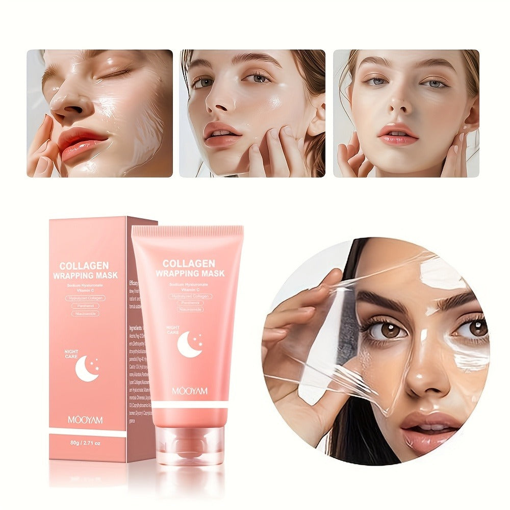 2.71 oz Hydrolyzed Collagen Night Mask with Brush, Niacinamide, Hyaluronic Acid and Vitamin C
