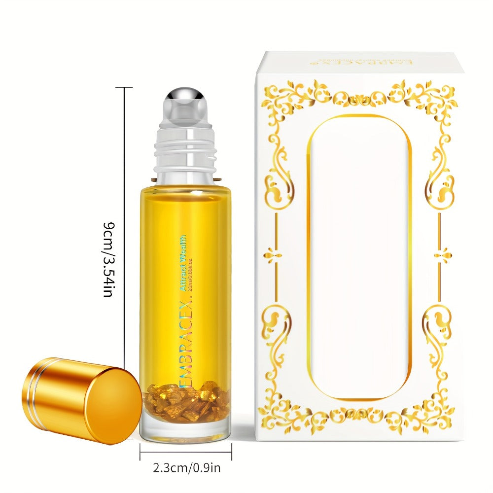 Golden Aromatic Fragrance Oil in 0.68 fl oz Roll-On Bottle with Gold Cap and Silver Applicator