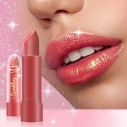 Lipstick Set, Sexy Kiss 6-Piece Sparkling Shimmer Bullet Collection in a Pink Presentation Box