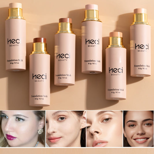 CC Cream Foundation Stick 2-Pack — Full Coverage Concealer, Waterproof Long-Lasting Natural Matte Finish, Lightweight Moisturizing Formula for Light to Medium Tan Skin Tones