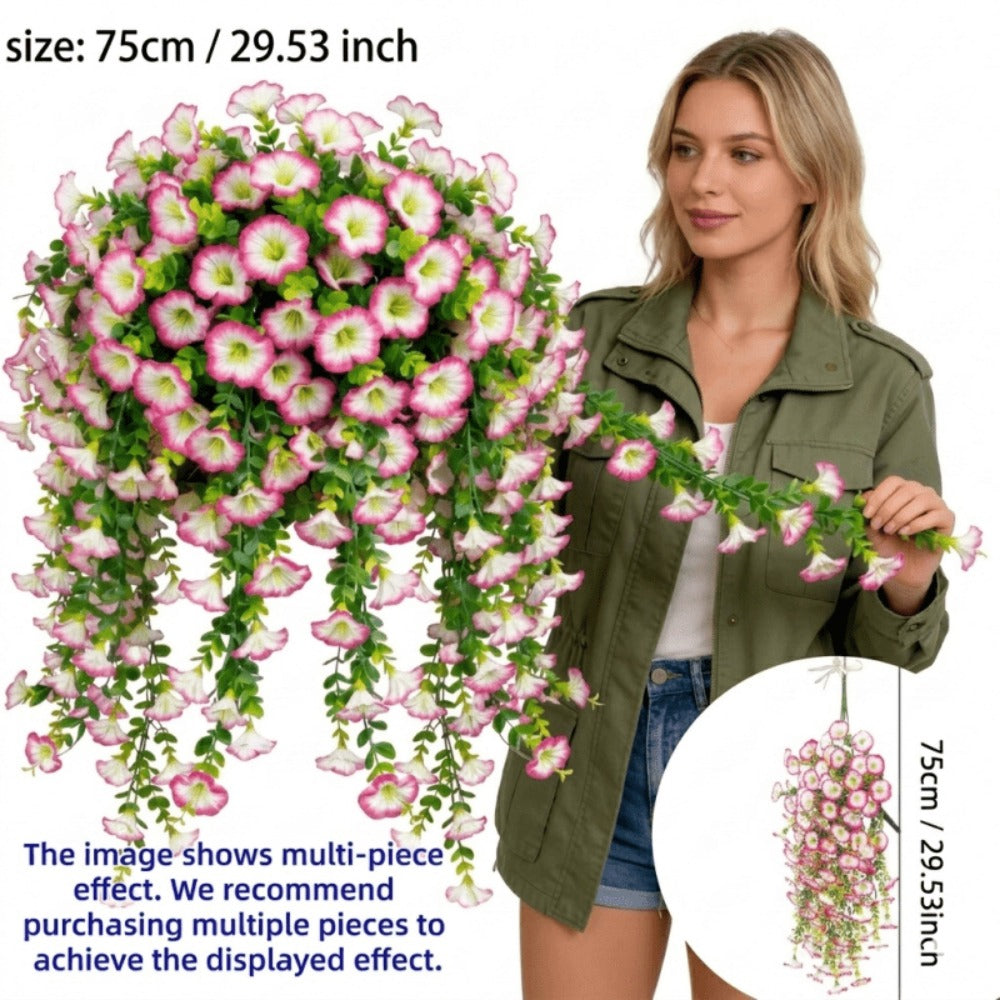 Three-Piece Artificial Rose Vine Garland with 216 Listed Flowers in Twelve Exact Color Combinations