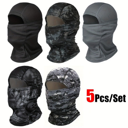 5-Pack Neck Gaiter Face Mask for Men & Women – UV Protection Balaclava Headscarf for Running, Hiking, Fishing, Cycling, Skiing & Outdoor Sports (11 Pattern Sets)