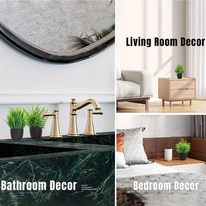Artificial Plants 4 Pack Small Fake Plants in Black Pots for Bathroom Home Office Desktop for Entryways, Bedrooms and Living Spaces