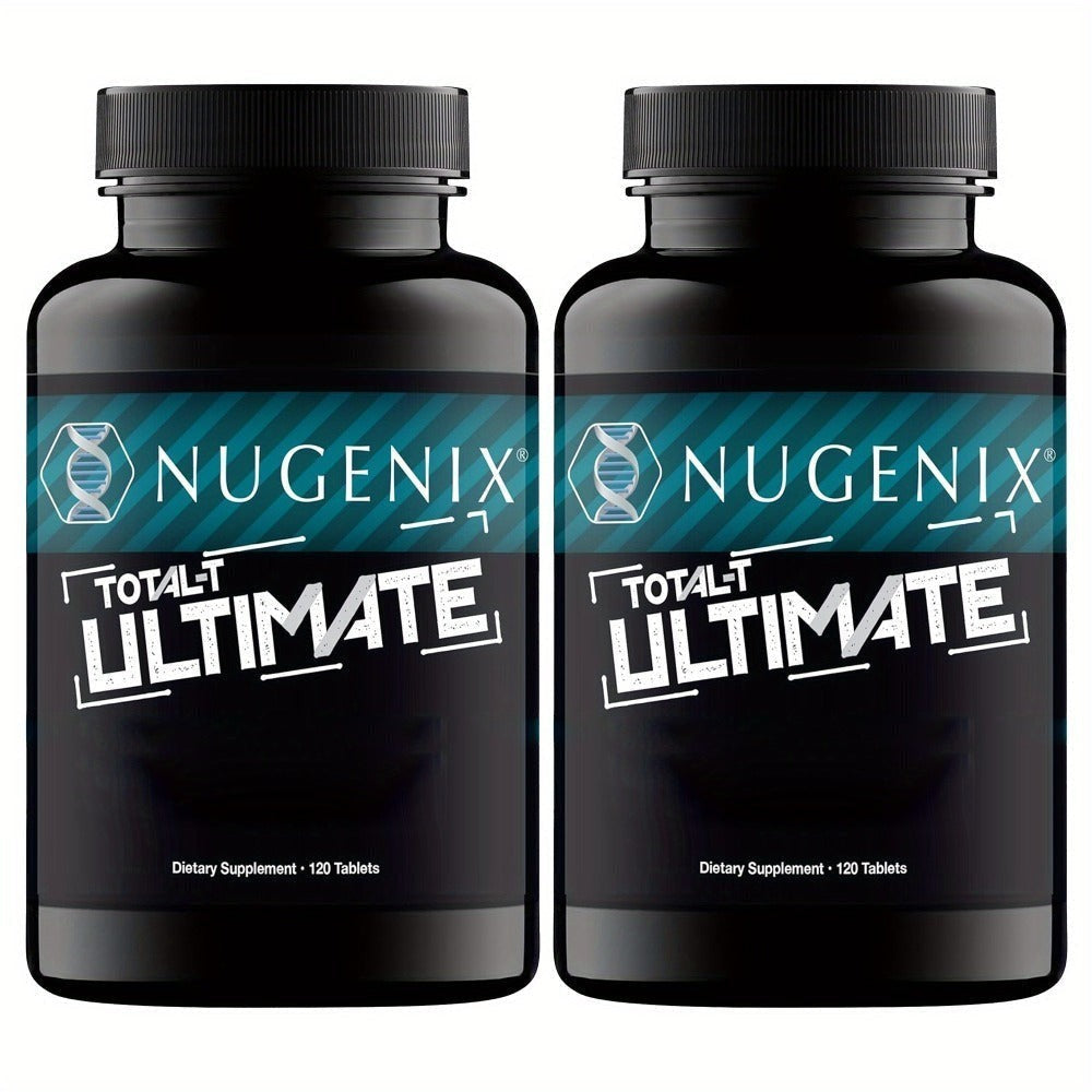 Testosterone Support Supplement with D-Aspartic Acid, Horny Goat Weed, Tribulus & Maca – Mood, Muscle Health & Vitality Booster for Men, 2 Bottle Bundle