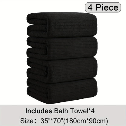 Bath Towels Set 4 Pack 35x70 Inch Oversized Extra Large - Microfiber Super Absorbent Quick Dry XL Bath Sheet Soft Bathroom Towels | 13 Colors | Family Hotel Spa Shower Towel Set Coastal Style