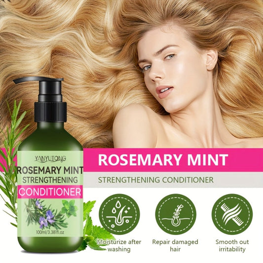 Rosemary Mint Shampoo & Conditioner Set with Rosemary Extract — Moisturizing Strengthening Hair Growth Formula, Scalp Stimulating, All Hair Types, Unisex 3.38oz Travel Size