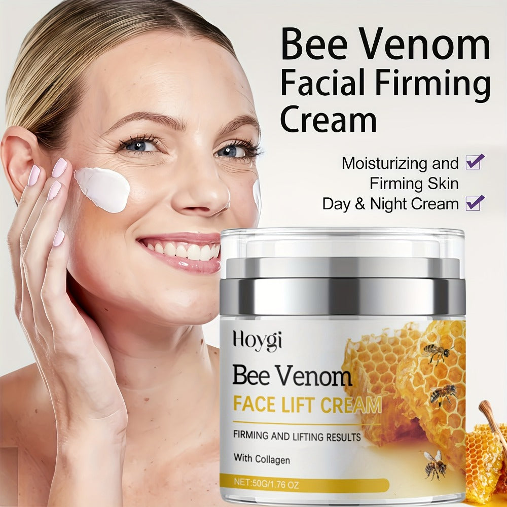 Face Cream Bee Venom 50g Formula with Hyaluronic Acid, Vitamin E and Lightweight Face and Neck Texture