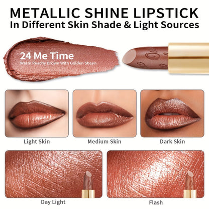 Lipstick Set, Oulac 3-Piece Metallic Finish Collection with Set 4 or Set 5 Color Selections