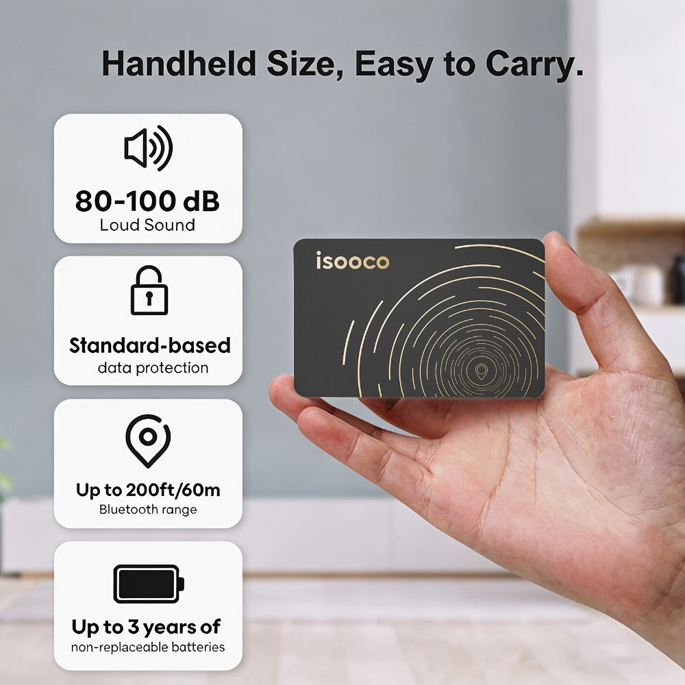 Ultra-Thin Apple Find My Wallet Tracker Card with Three-Year Battery, 1-Piece iOS Option and Audible Finder