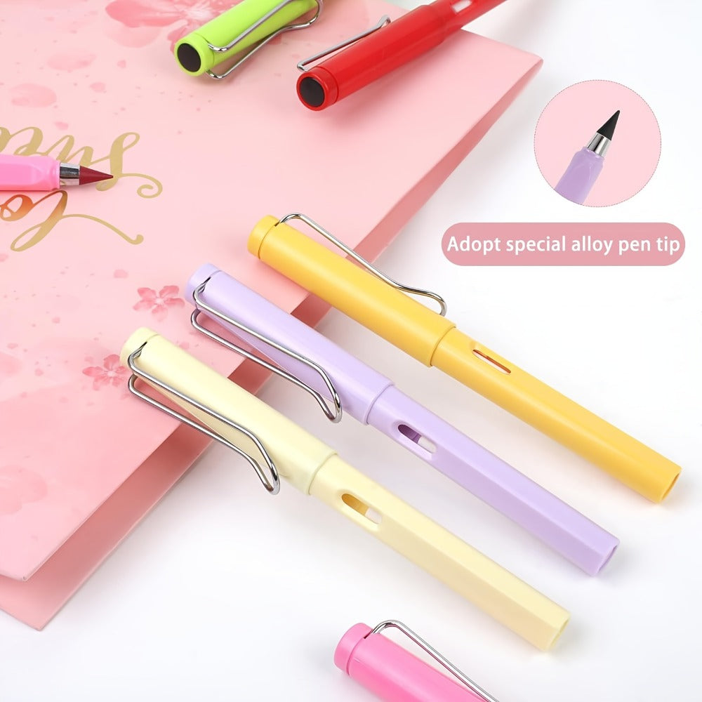 132-Piece Refillable Color Pencil Art Set with 12 Pen Bodies and 120 Replacement Drawing Tips