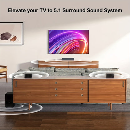 ULTIMEA Poseidon M3T 5.1 Surround Sound Bar with Wireless Subwoofer & Rear Speakers | 350W Home Theater Soundbar, HD eARC, BT 5.3, Adjustable Bass, 3 EQ Modes