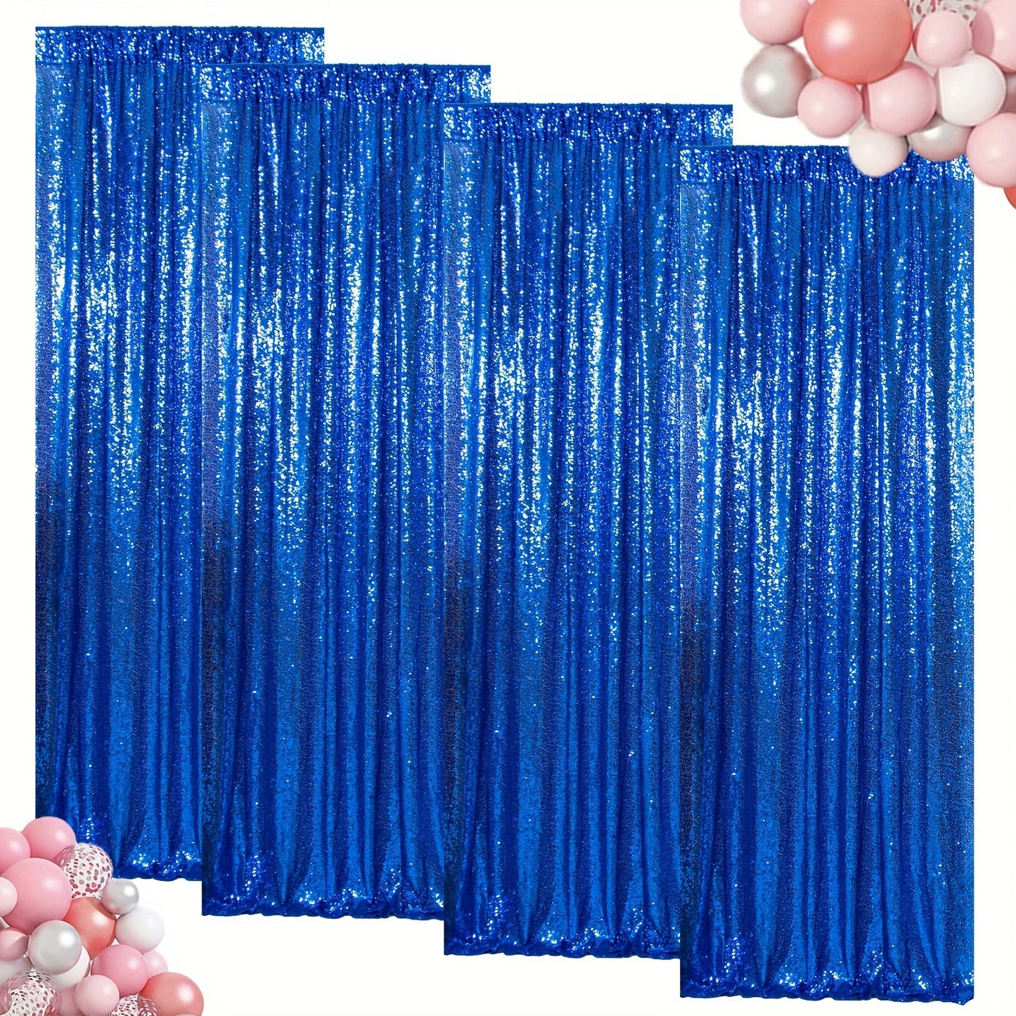 Sequin Backdrop Curtain for Party Wedding - 4x8ft Shimmering Glitter Curtain for Birthday Photo Booth Stage Decoration, Easy Hang, Multi-Color