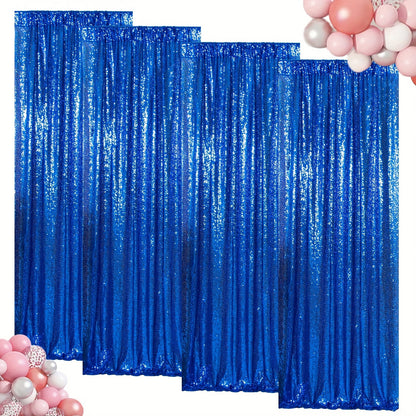 Sequin Backdrop Curtain for Party Wedding - 4x8ft Shimmering Glitter Curtain for Birthday Photo Booth Stage Decoration, Easy Hang, Multi-Color