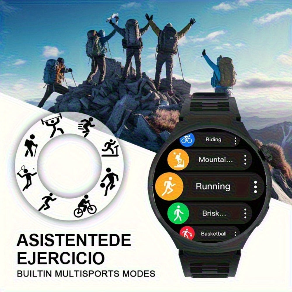 Round Smartwatch 2.01" Extra Large Screen with Wireless Calling, 100+ Sport Modes, Sleep Monitor Heart Rate, Built-in Games Weather Calculator Pedometer, Unisex Smart Watch for Men Women – Black Silver 5 Styles