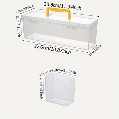 14-Piece Transparent Parts Organizer Box Set with Dividers, 2 Large + 12 Small Portable Storage Cases, Multi-Compartment Hardware Organizer for Screws, Nuts, Bolts, Beads & Small Parts