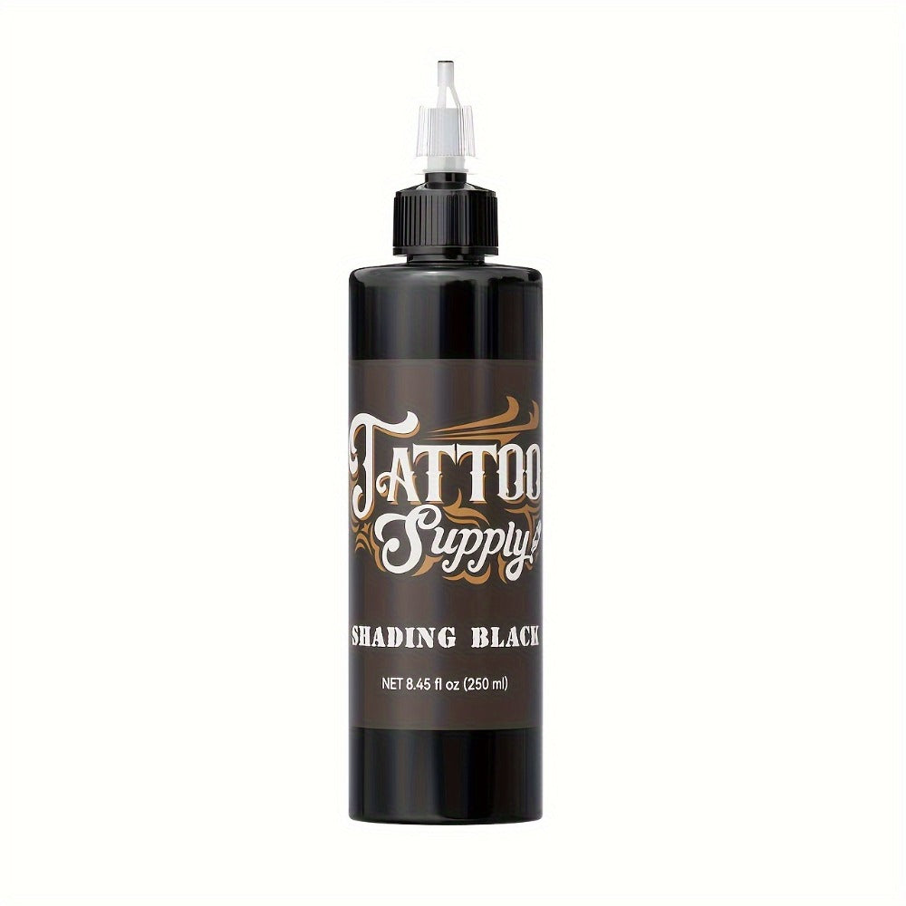 Neebol Tattoo Ink Professional Black Lining & Shading Set — Waterproof Long-Lasting Outlining Blending Body Art Ink for Artists & Beginners, 100ml & 250ml Sizes Available