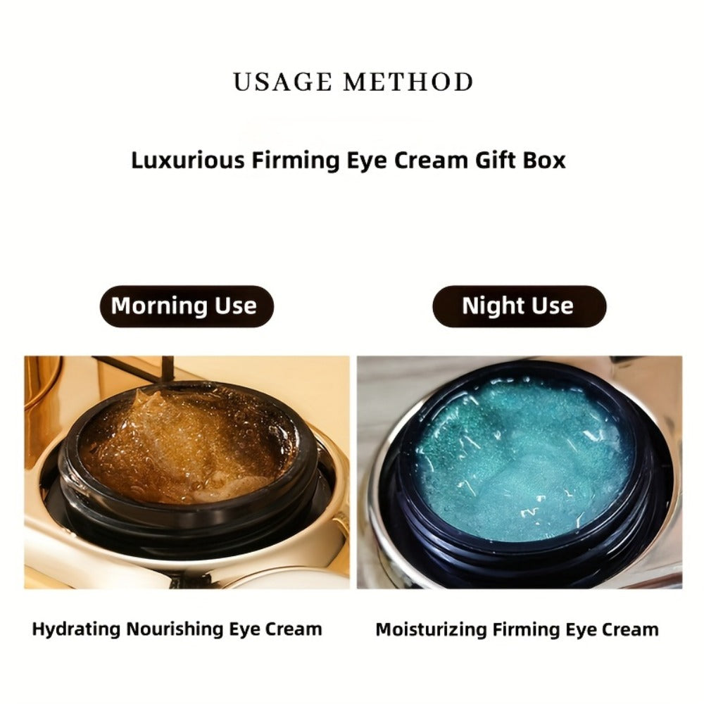 aoao Day and Night Eye Cream Two-Piece Set with Separate 18g Gold-Tone Cosmetic Jar Containers